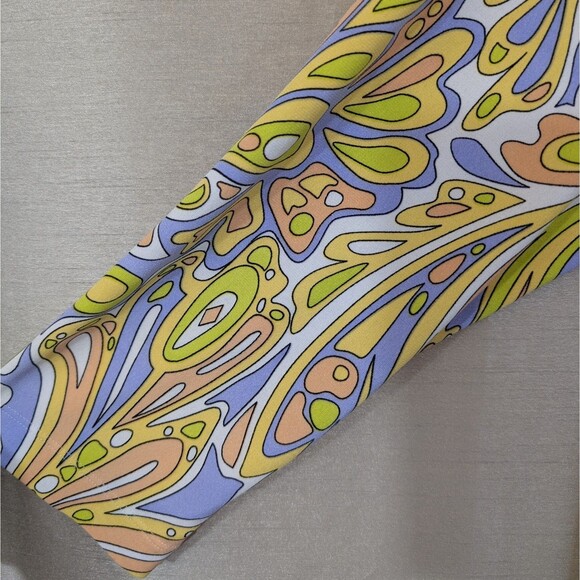 Groovy 60s 70s Multicolored Psychedelic Paisley Long Sleeve Tunic XL Hippie - Picture 6 of 12